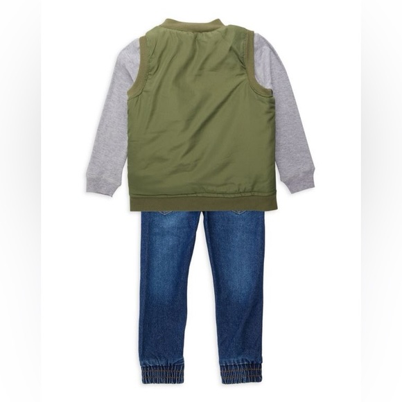 JOE’S JEAN’S Little Boy's 3 Piece Sweatshirt, Vest & Jeans Set - Picture 2 of 4